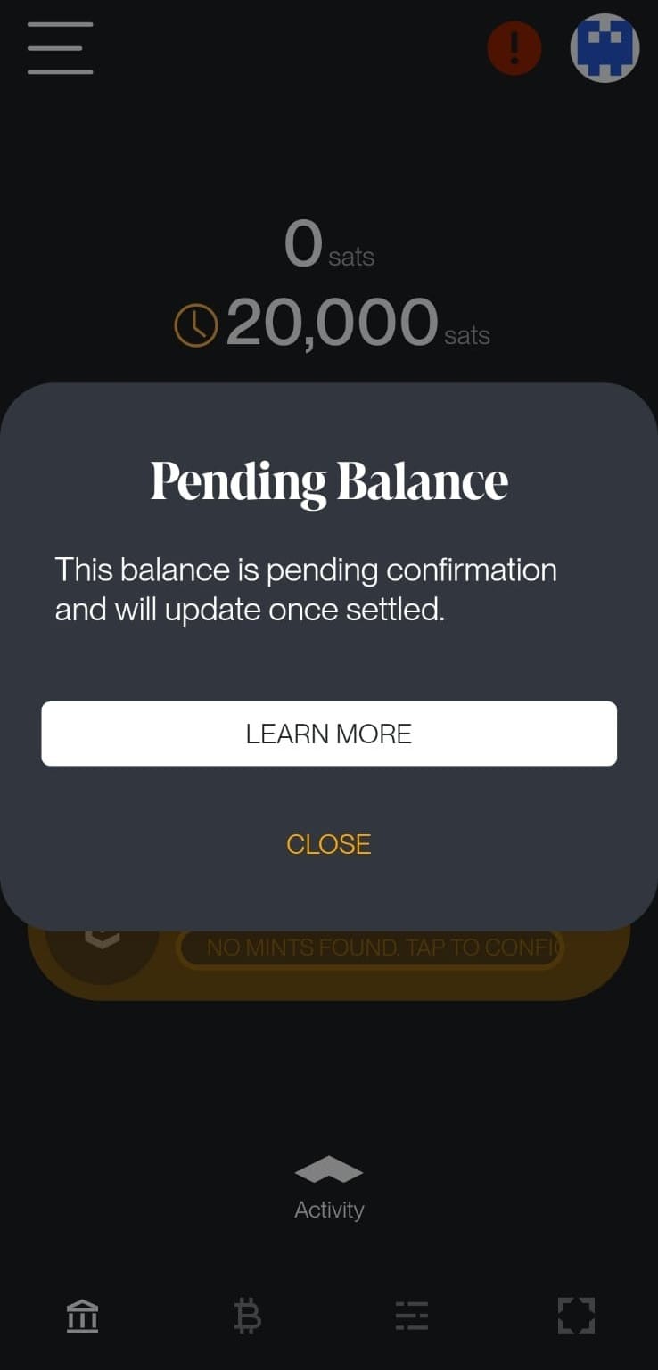 Lightning pending channel