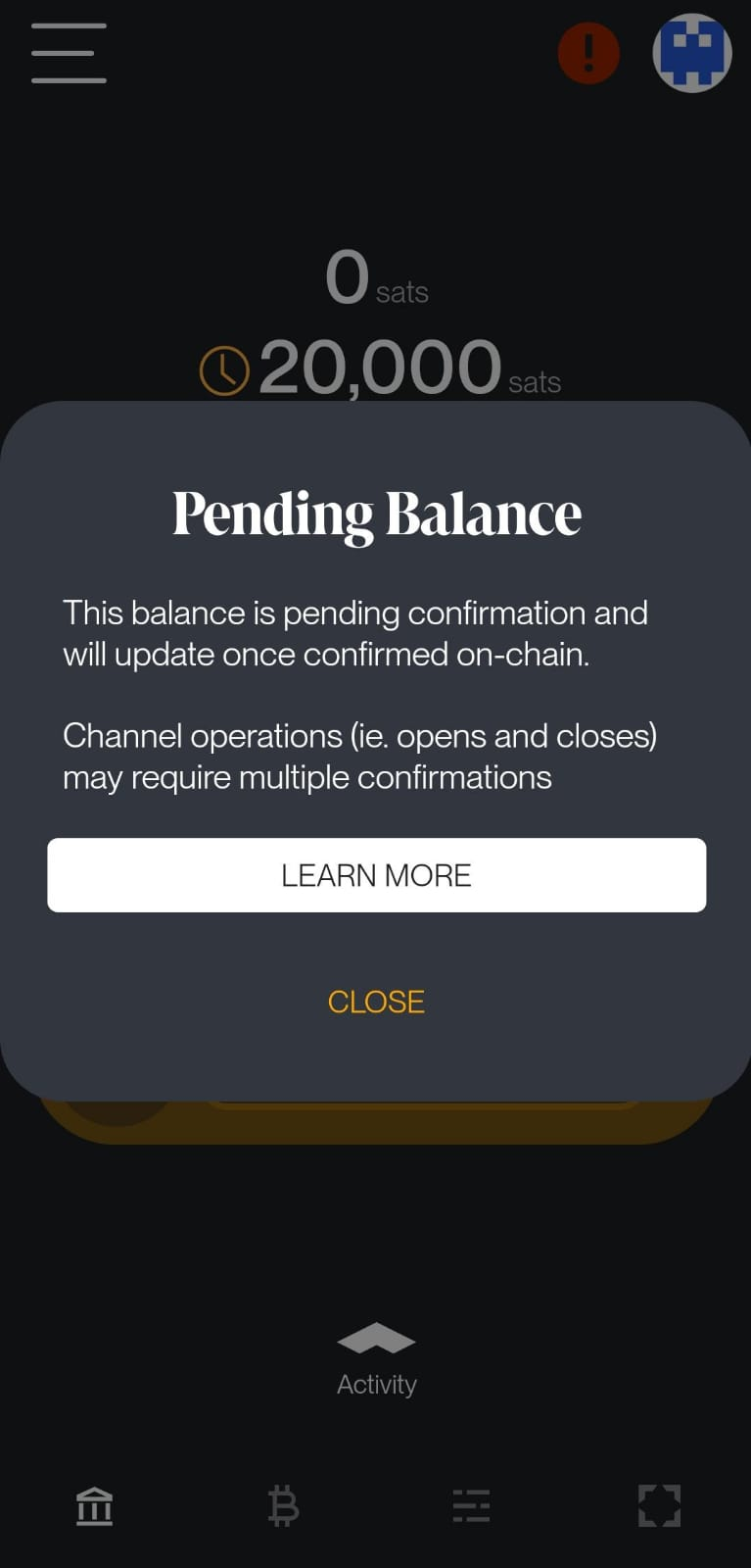 On-chain pending transaction